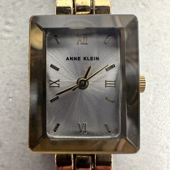 Anne Klein Watch Womens 16mm Rectangle Two Tone Link Band Quartz New Battery - Picture 6 of 16